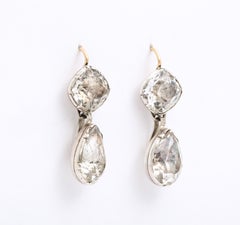 Antique Georgian Double Rock Crystal Earrings