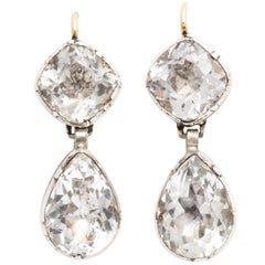 Antique Georgian Double Rock Crystal Earrings