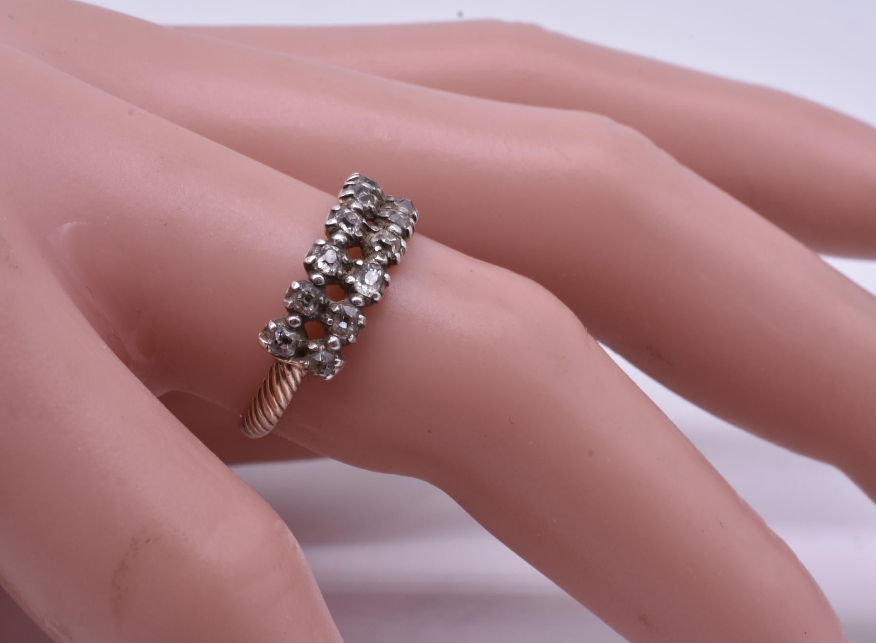 George III Georgian Double-Row Diamond Half Hoop Ring