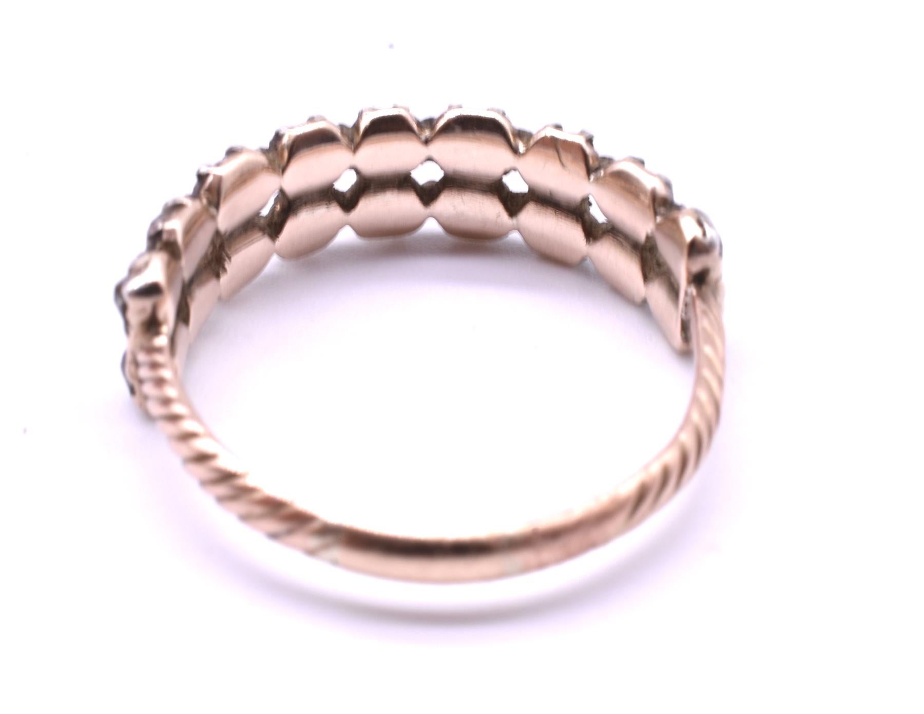 Georgian Double-Row Diamond Half Hoop Ring In Excellent Condition In Baltimore, MD