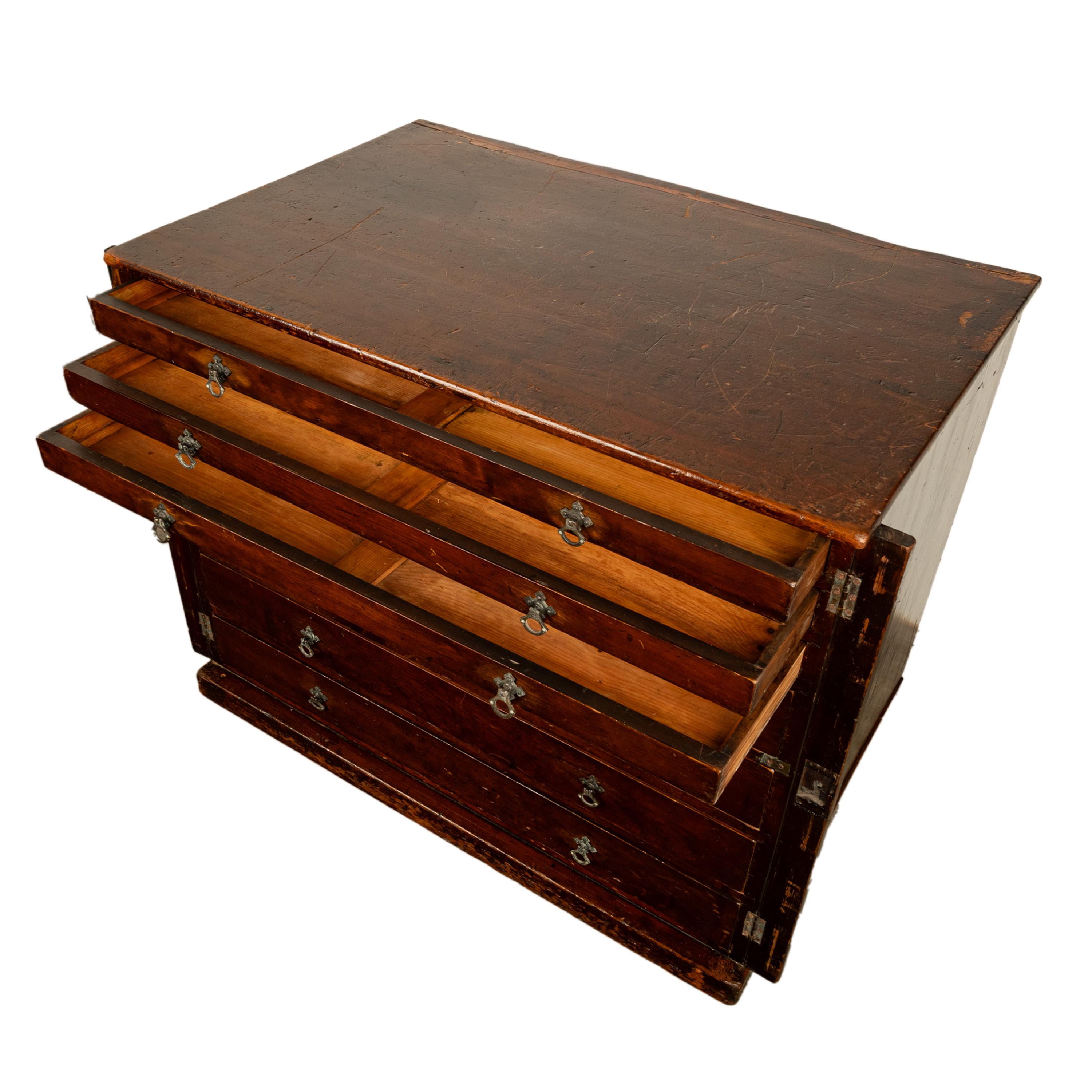 Ancienne commode géorgienne à 7 tiroirs, modèle de plan d'architecte, 1820 en vente 3