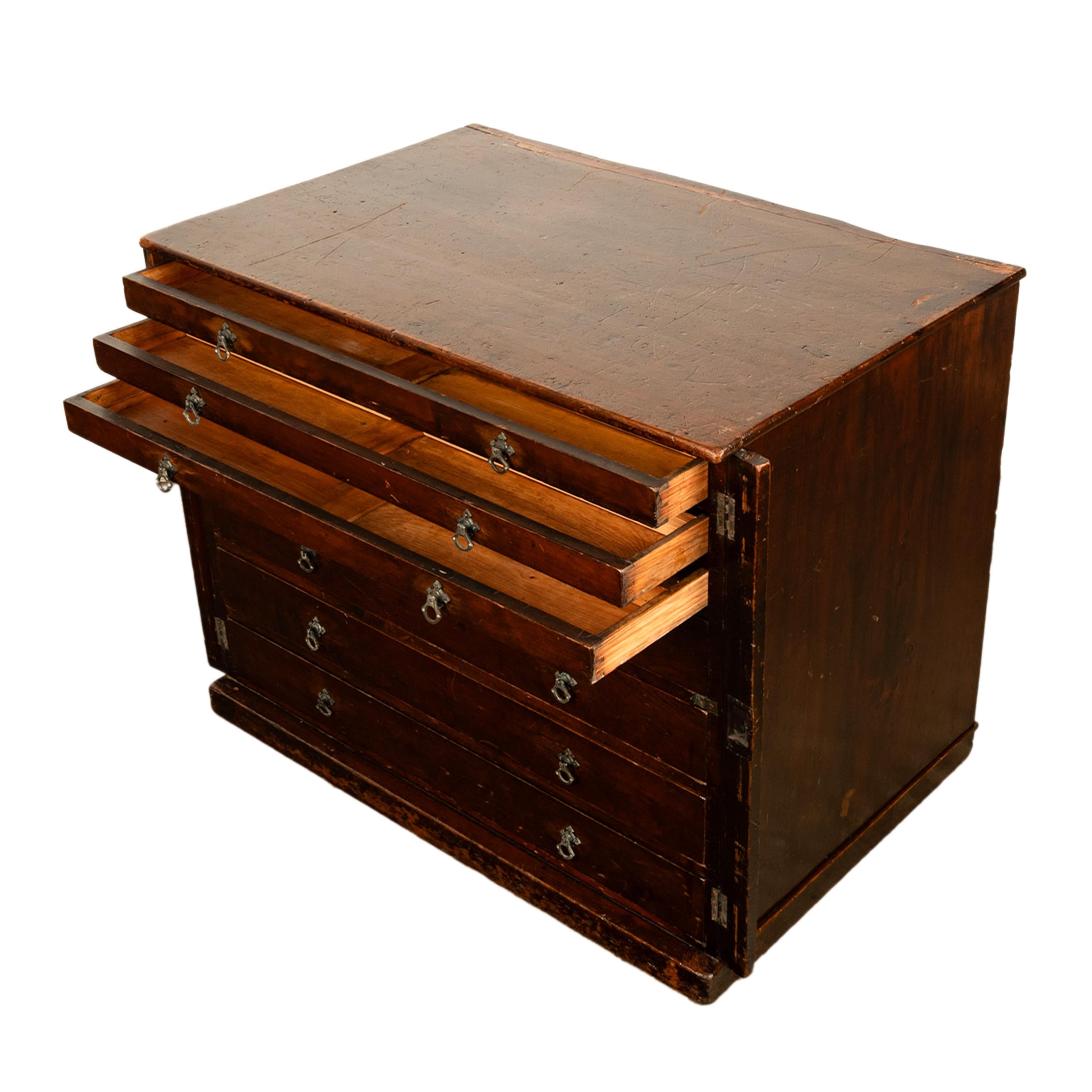 Ancienne commode géorgienne à 7 tiroirs, modèle de plan d'architecte, 1820 en vente 4