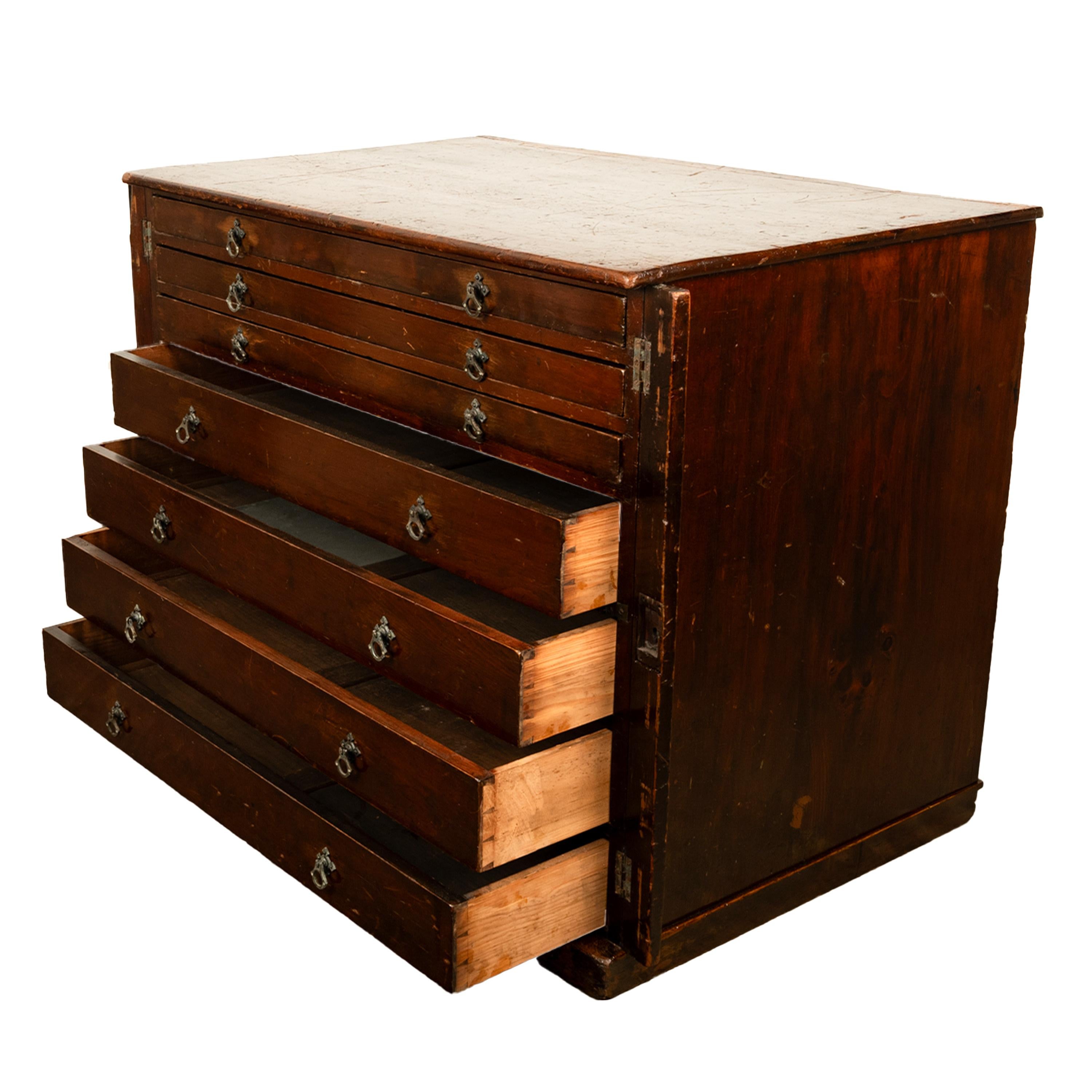 Ancienne commode géorgienne à 7 tiroirs, modèle de plan d'architecte, 1820 en vente 5