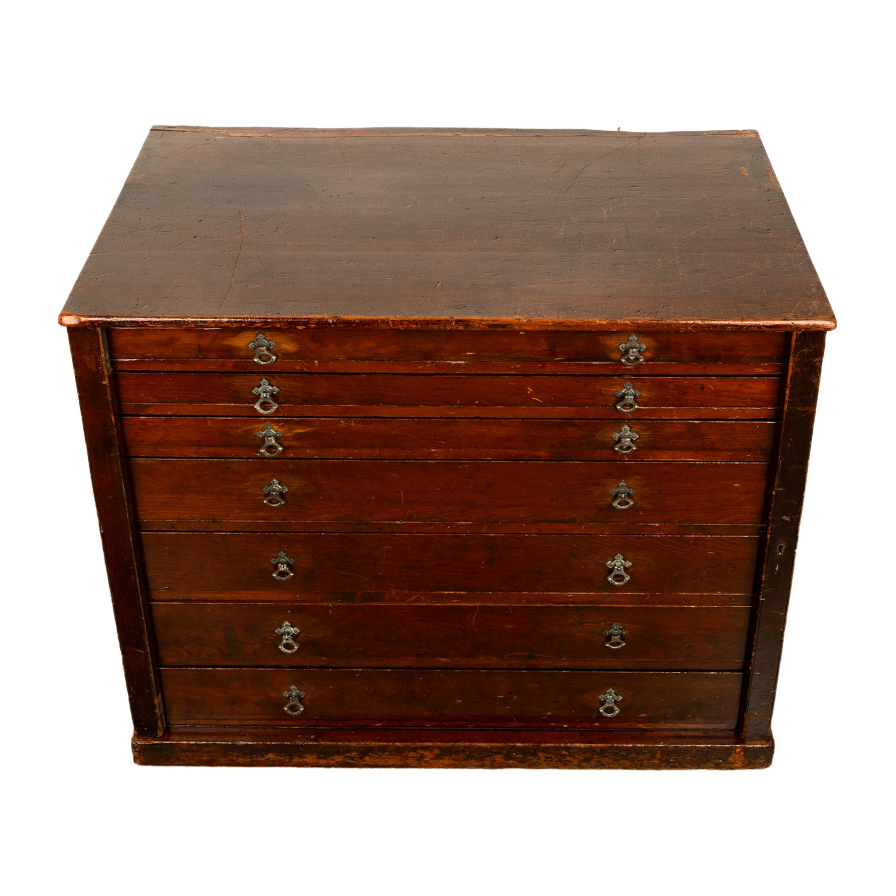 Ancienne commode géorgienne à 7 tiroirs, modèle de plan d'architecte, 1820 en vente 8