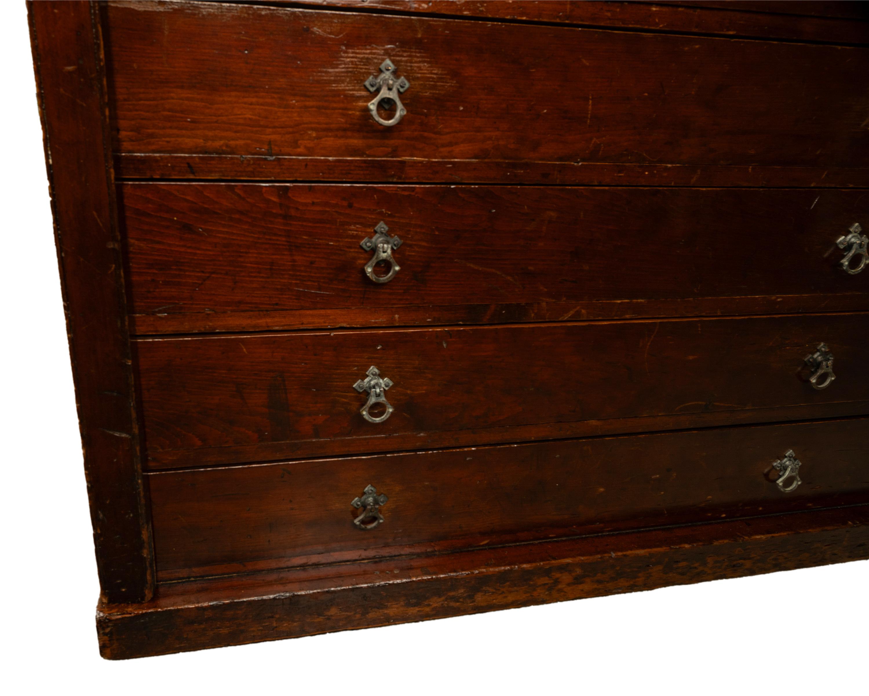 Ancienne commode géorgienne à 7 tiroirs, modèle de plan d'architecte, 1820 en vente 9