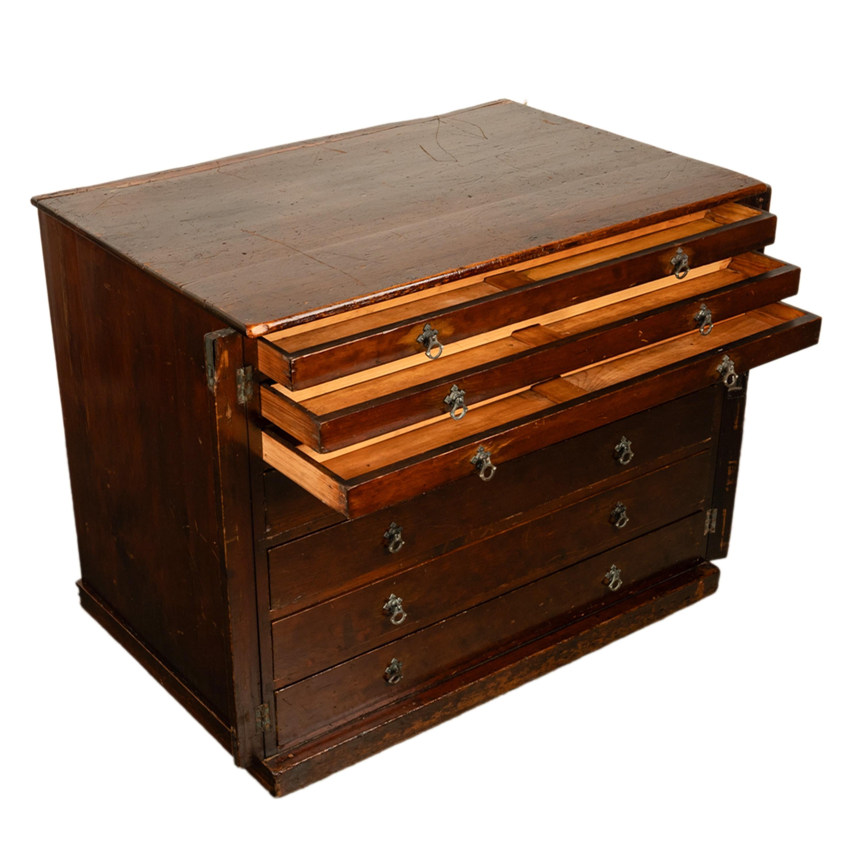 Début du XIXe siècle Ancienne commode géorgienne à 7 tiroirs, modèle de plan d'architecte, 1820 en vente
