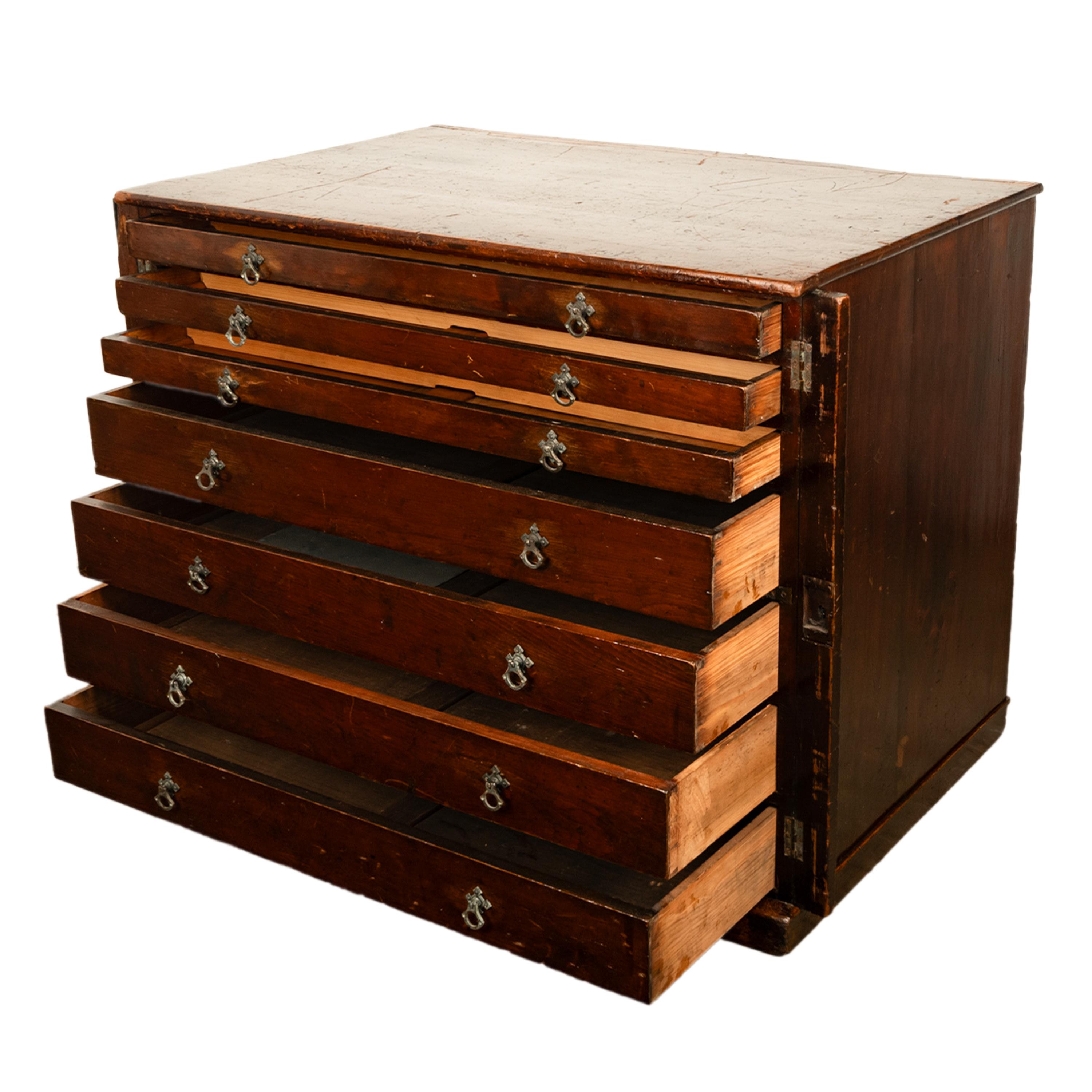 Ancienne commode géorgienne à 7 tiroirs, modèle de plan d'architecte, 1820 en vente 2