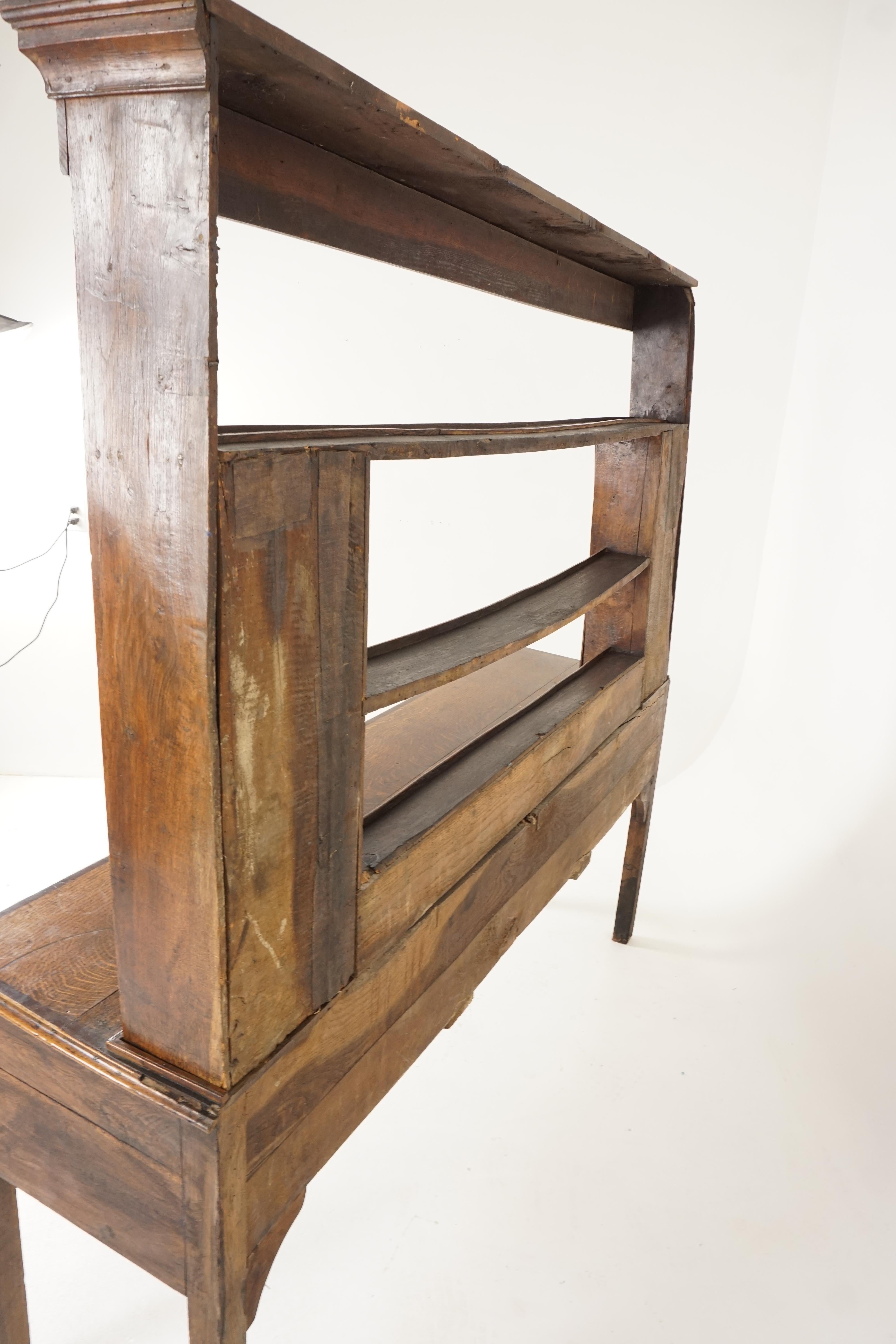 Antique Georgian Dresser, Oak Welsh Dresser, Antique Dresser, Wales 1780, H200 5