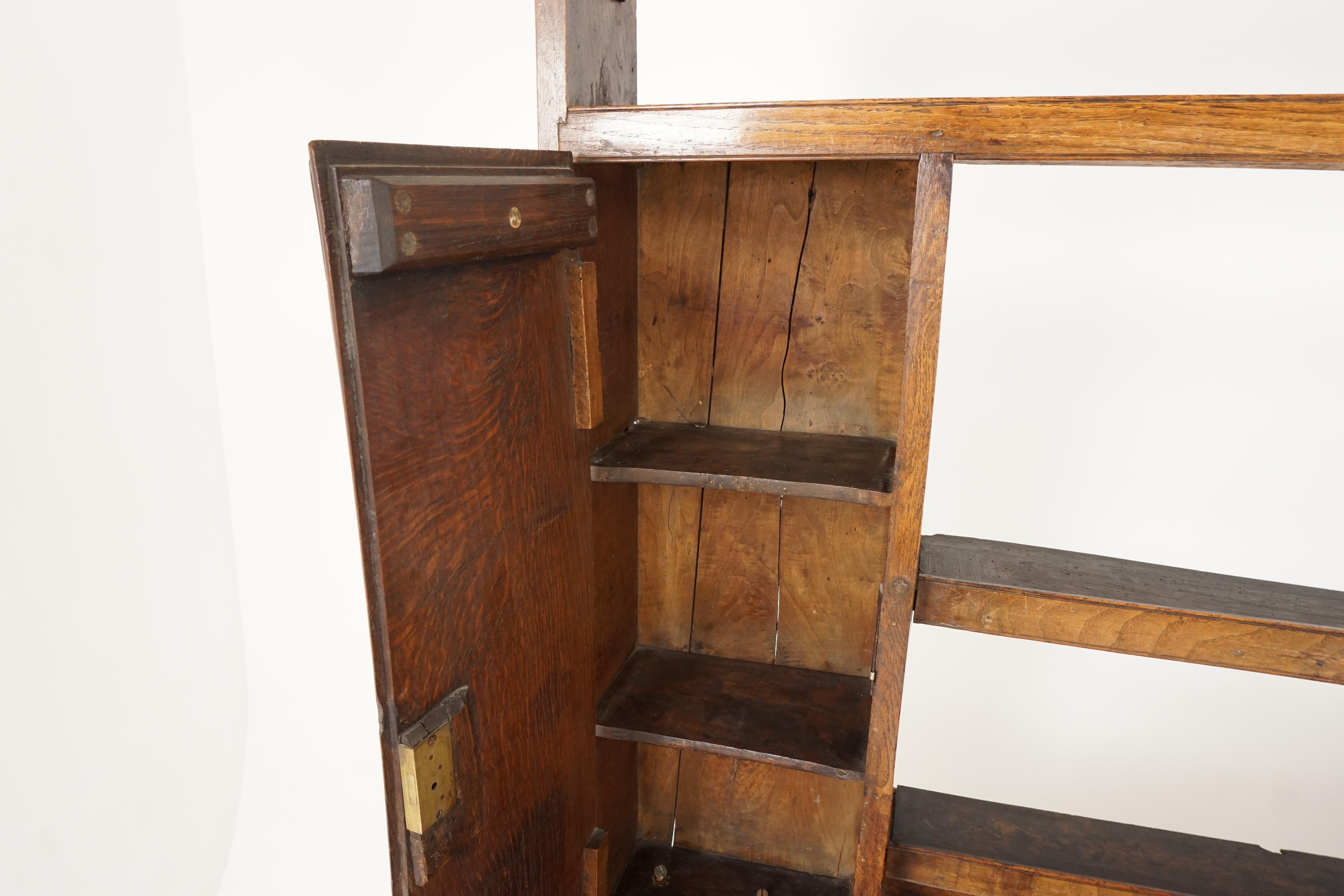 Hand-Crafted Antique Georgian Dresser, Oak Welsh Dresser, Antique Dresser, Wales 1780, H200