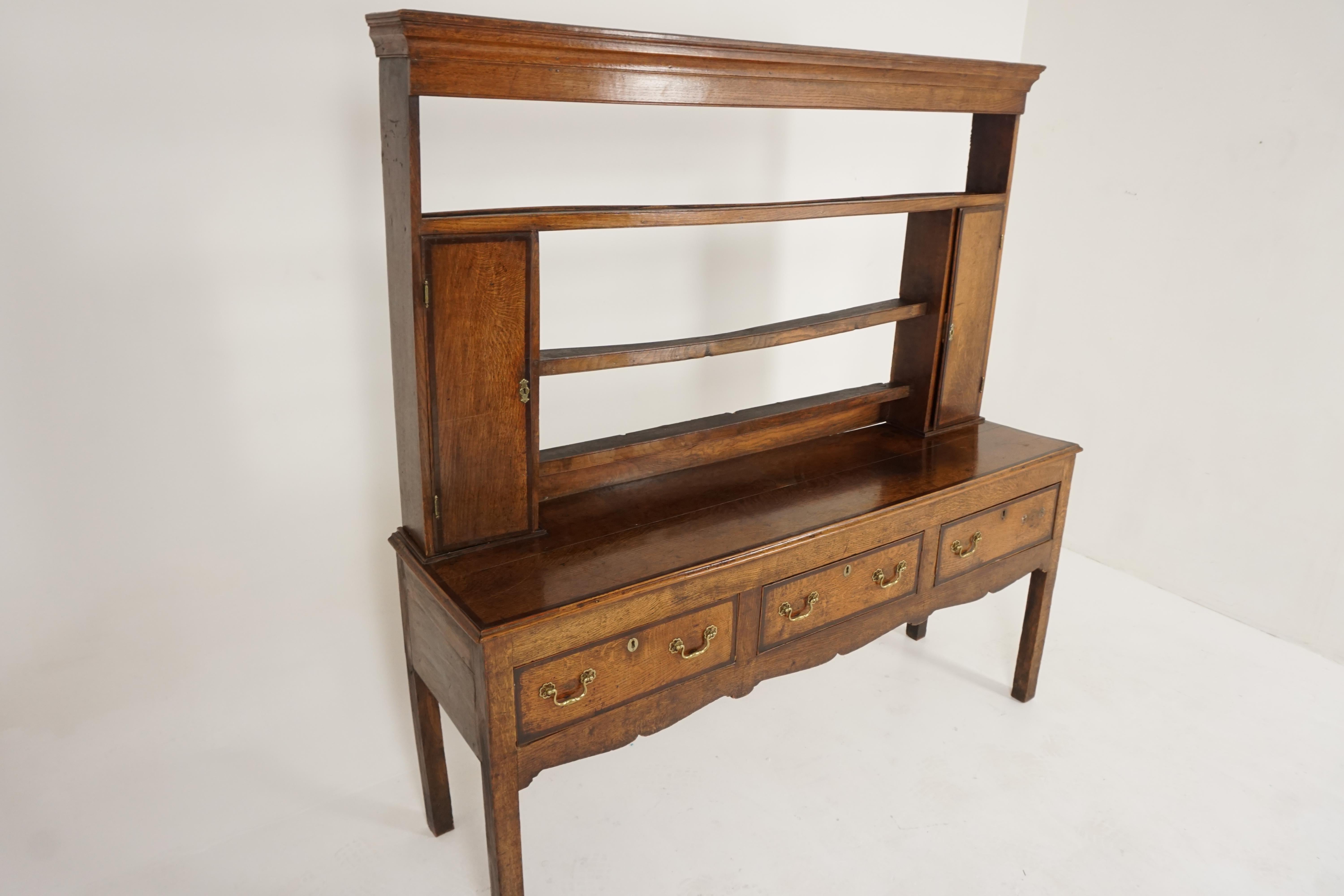 Antique Georgian Dresser, Oak Welsh Dresser, Antique Dresser, Wales 1780, H200 2