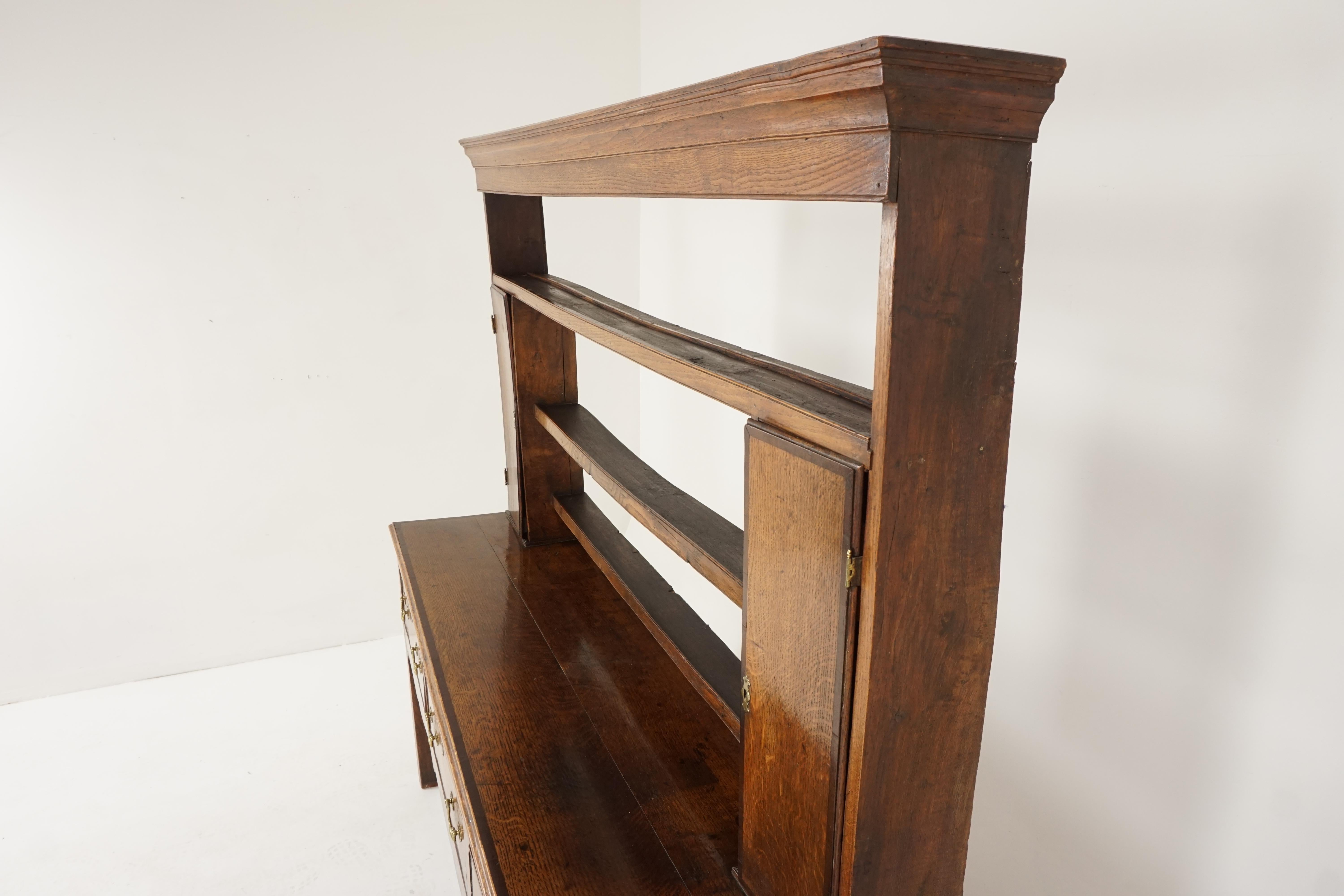Antique Georgian Dresser, Oak Welsh Dresser, Antique Dresser, Wales 1780, H200 3