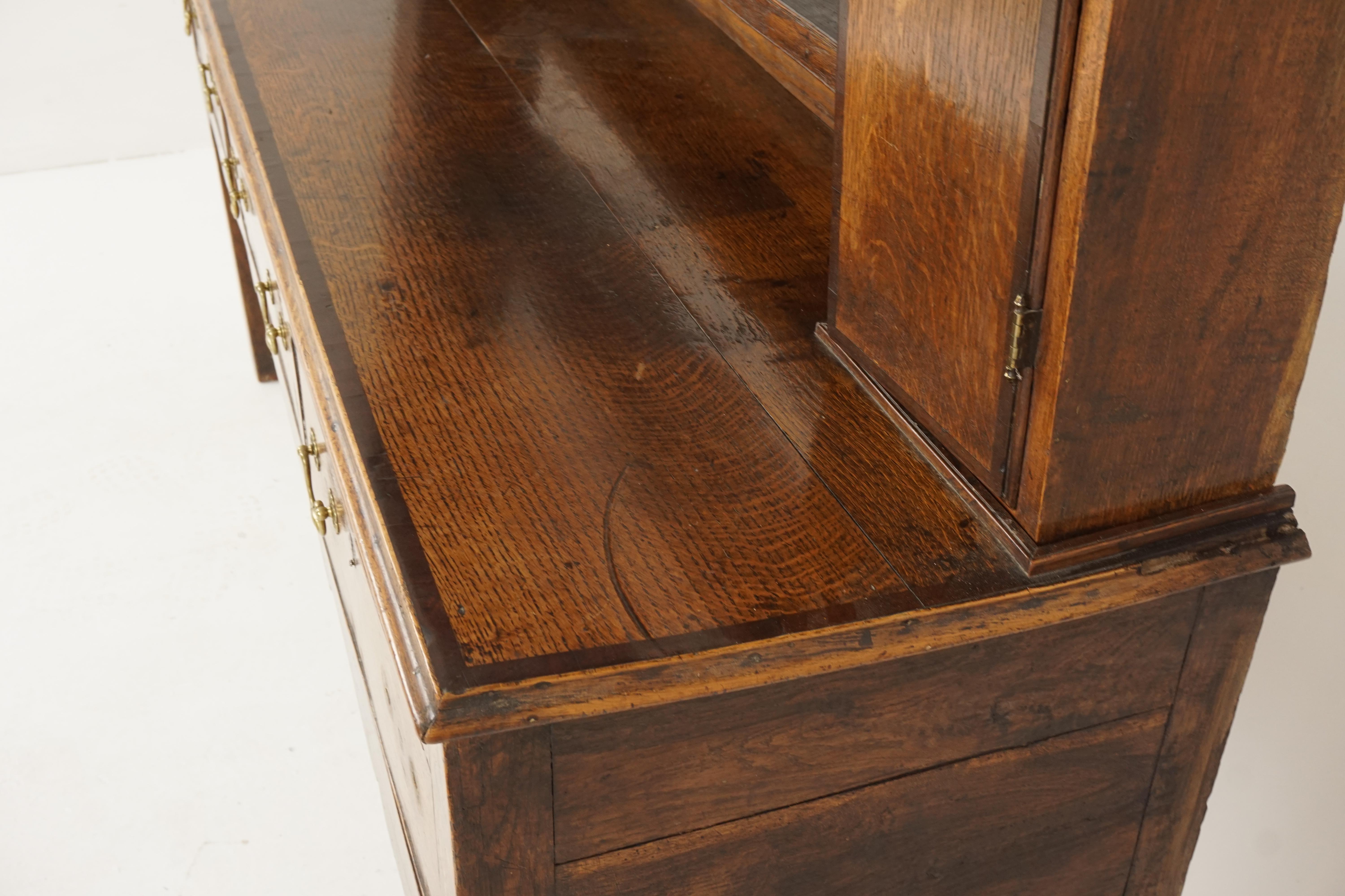 Antique Georgian Dresser, Oak Welsh Dresser, Antique Dresser, Wales 1780, H200 4