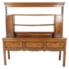 Antique Georgian Dresser, Oak Welsh Dresser, Antique Dresser, Wales 1780, B2519