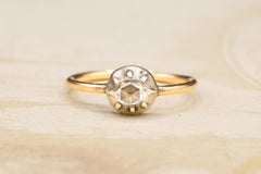 Antique Georgian Early 19th Century Rose Cut Diamond Solitaire Engagement Ring