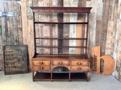 Antique Georgian Early Oak Welsh dresser Dog Kennel Base, c 1790