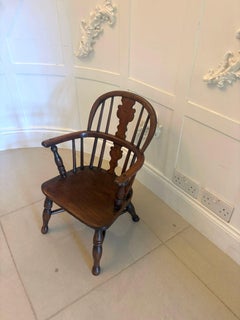 Antique Georgian Elm Child’s Windsor Armchair