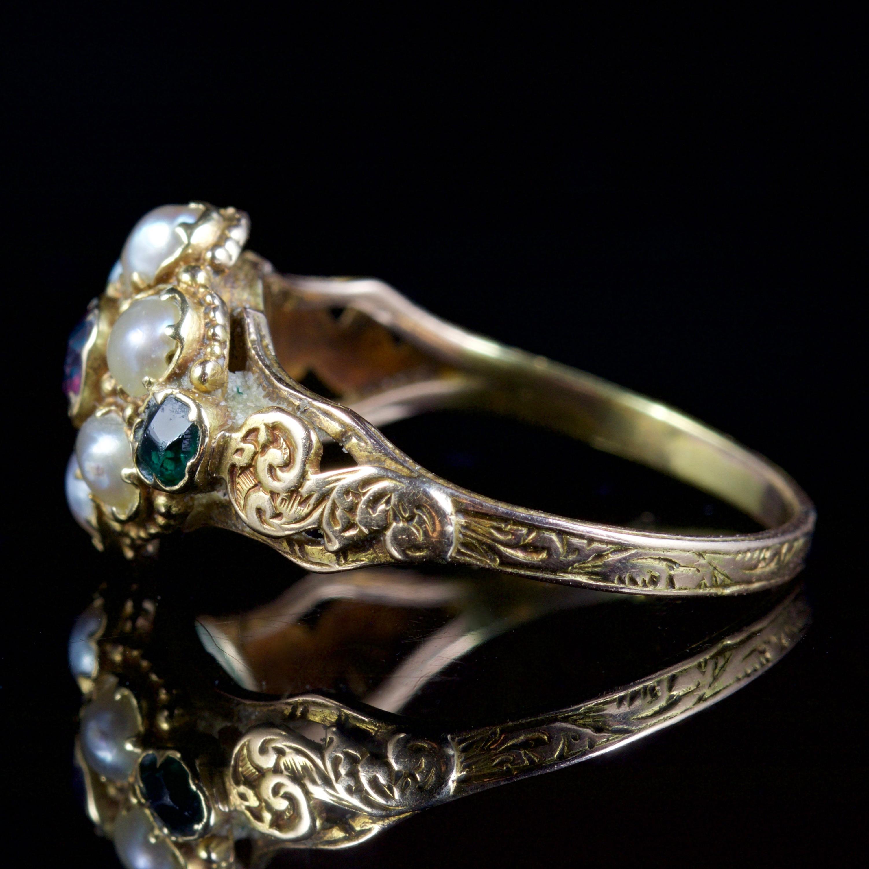 emerald and pearl ring