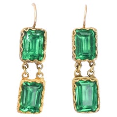 Antique Georgian Emerald Paste Earrings