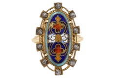 Antique Georgian Enamel Shield Ring