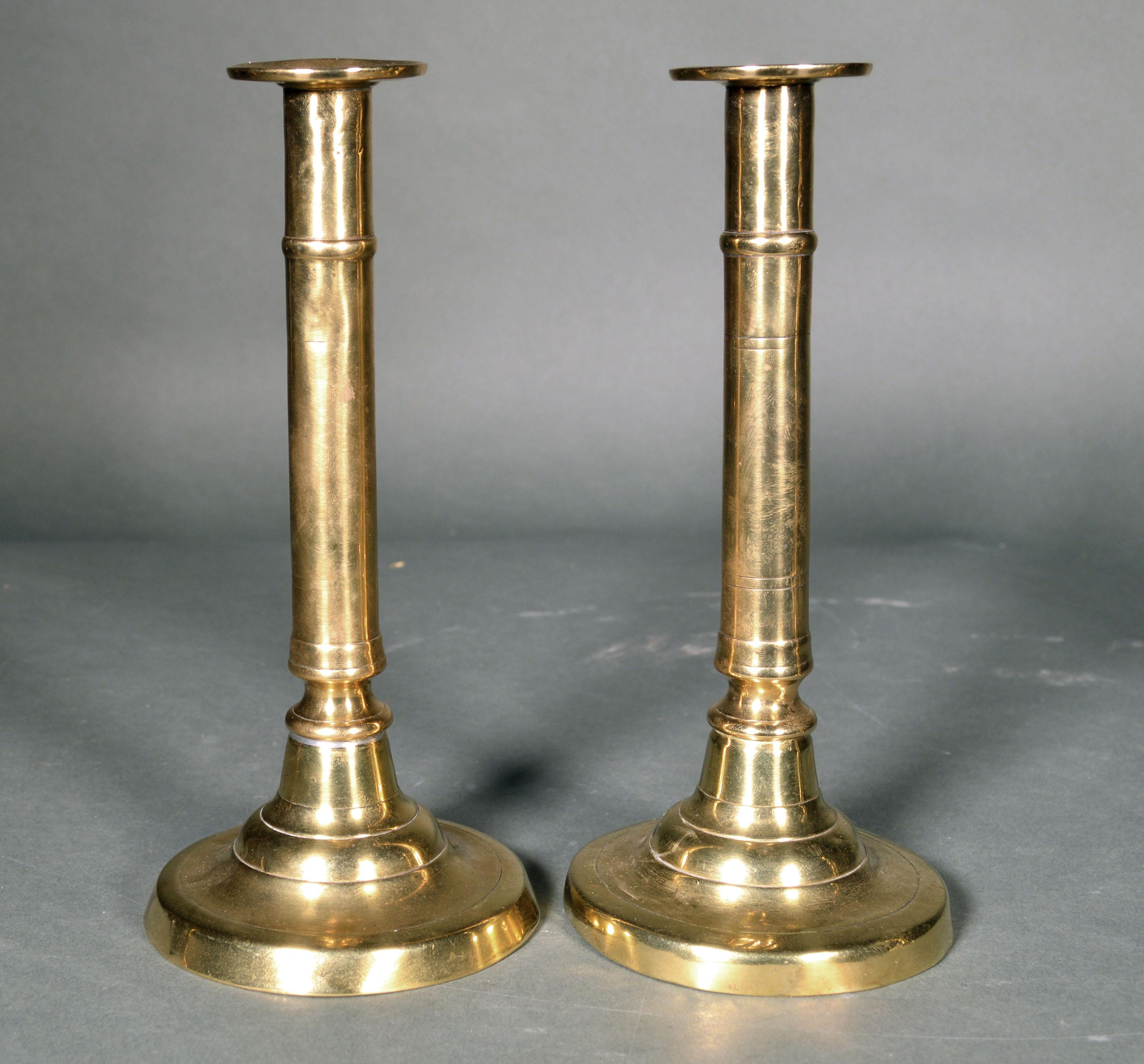 georgian brass candlesticks