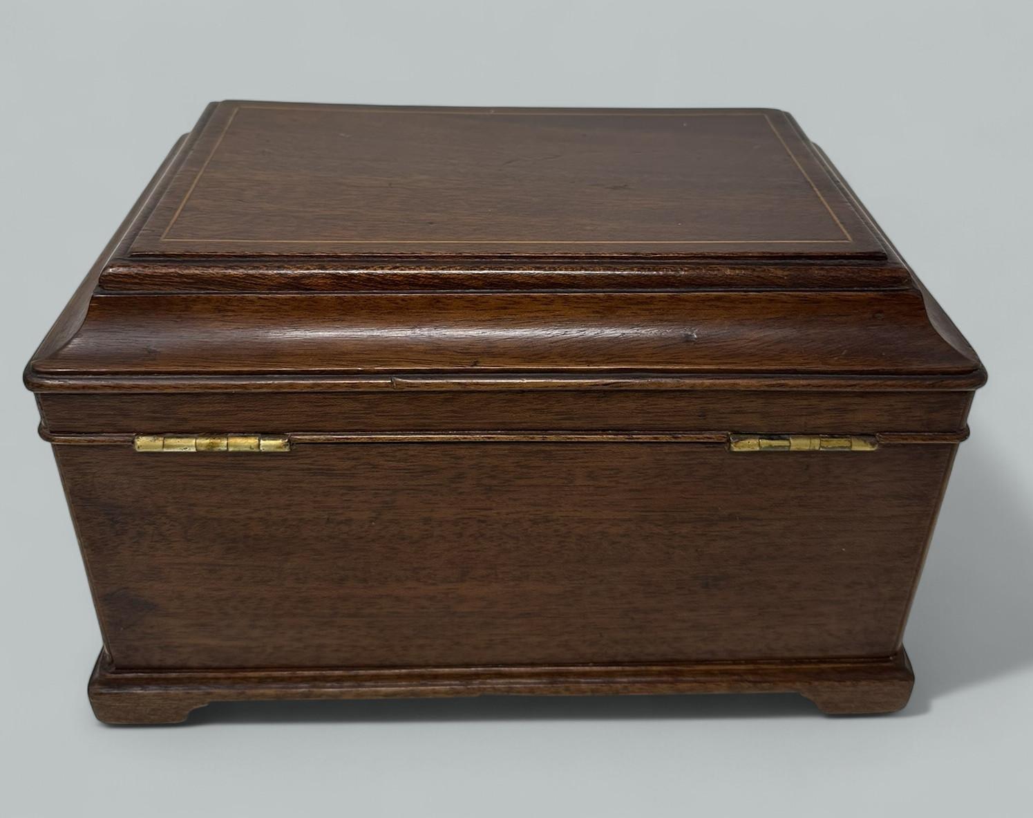 Antique Georgian English Lady's Gentleman's Mahogany Jewelry Casket Box Regency For Sale 1