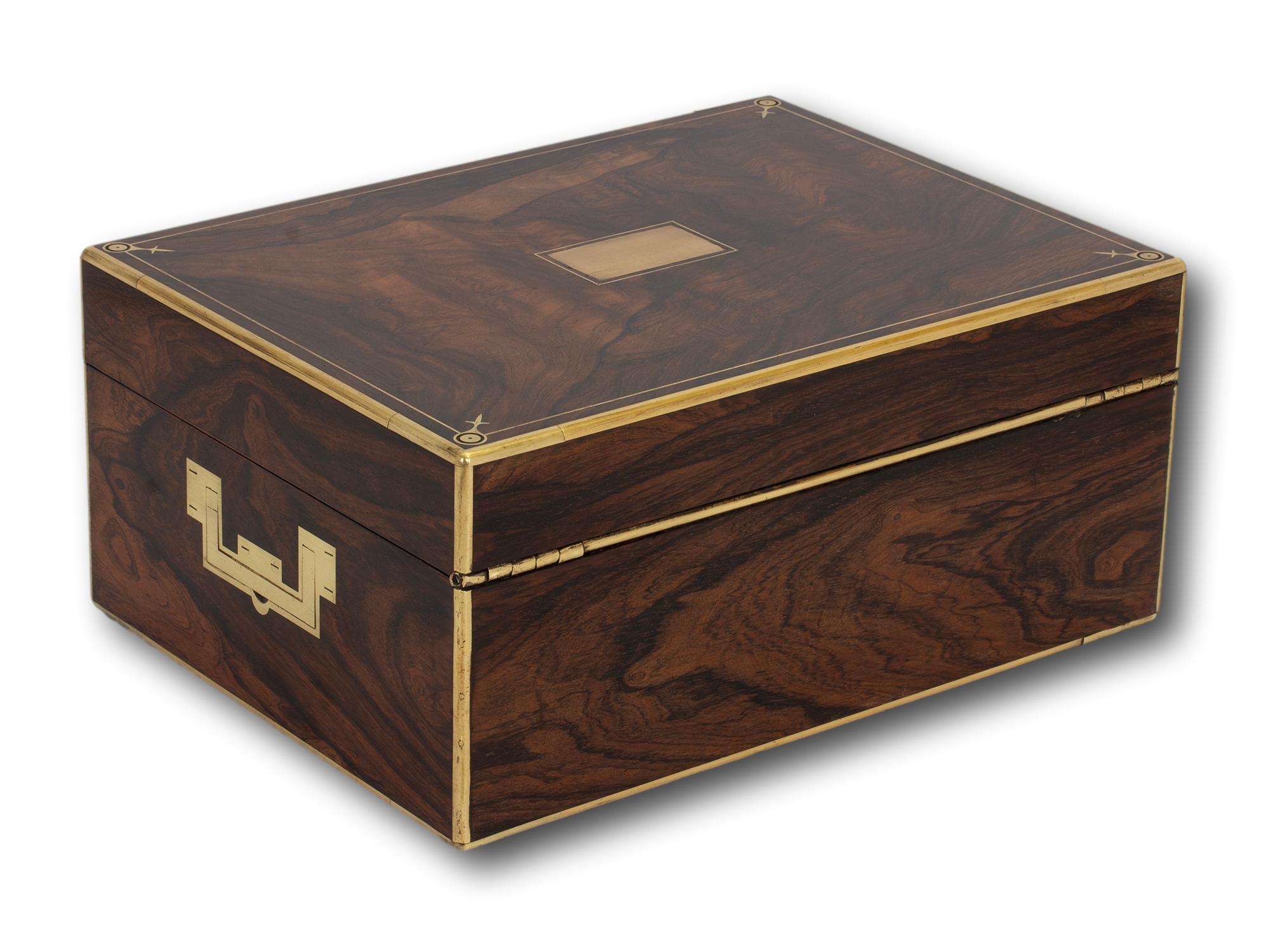 19th Century Antique Georgian English Rosewood Jewellery Box by Edwards For Sale