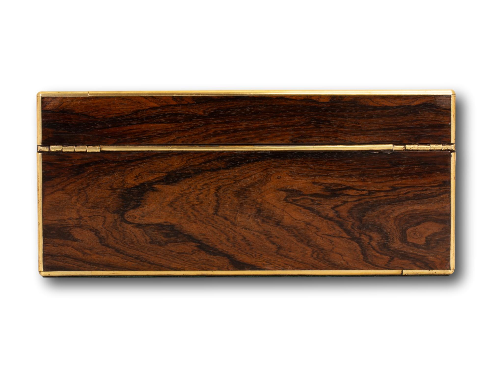 Antique Georgian English Rosewood Jewellery Box by Edwards For Sale 2