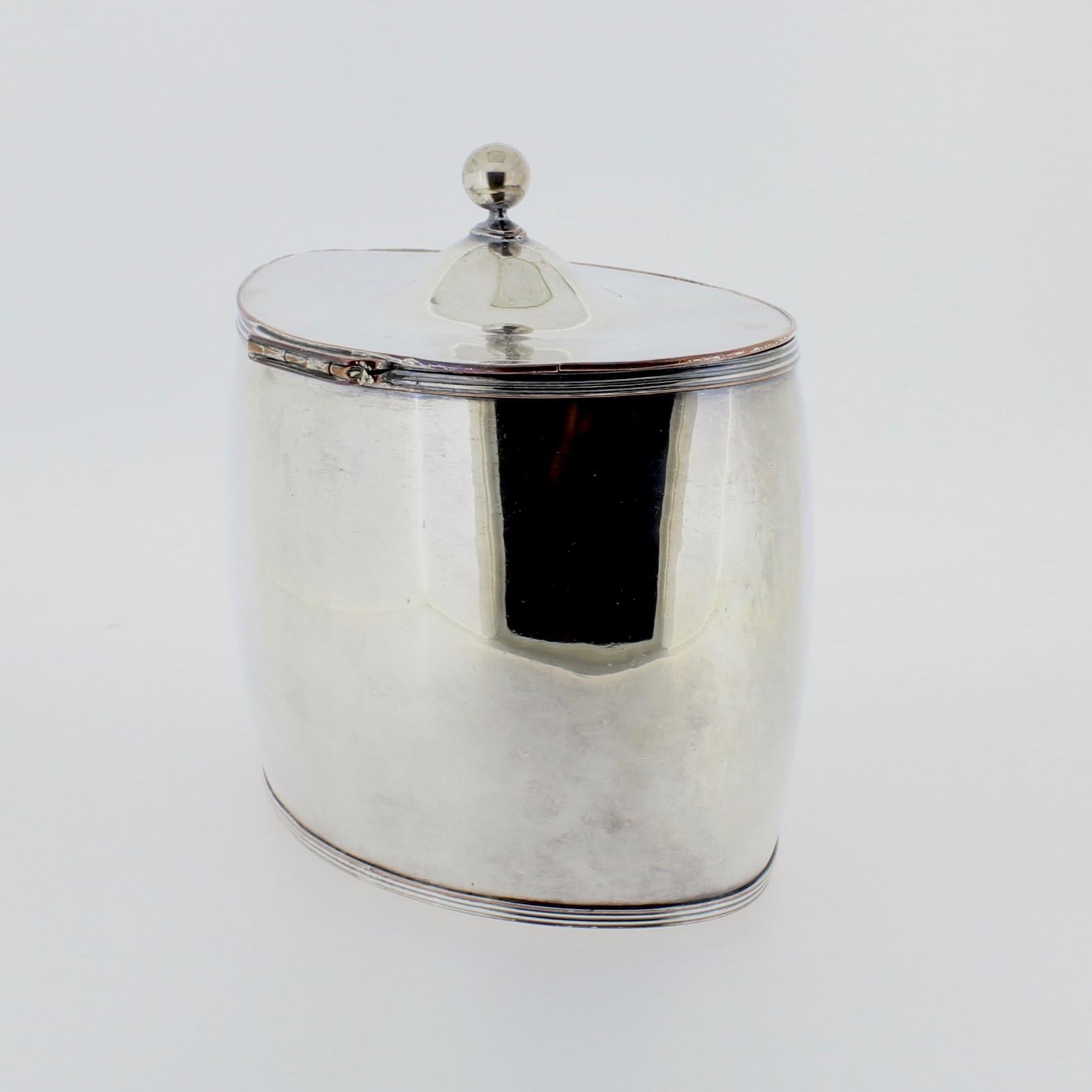 Antike georgianische englische Teedose aus Sheffield-Silberblech für Damen oder Herren im Angebot