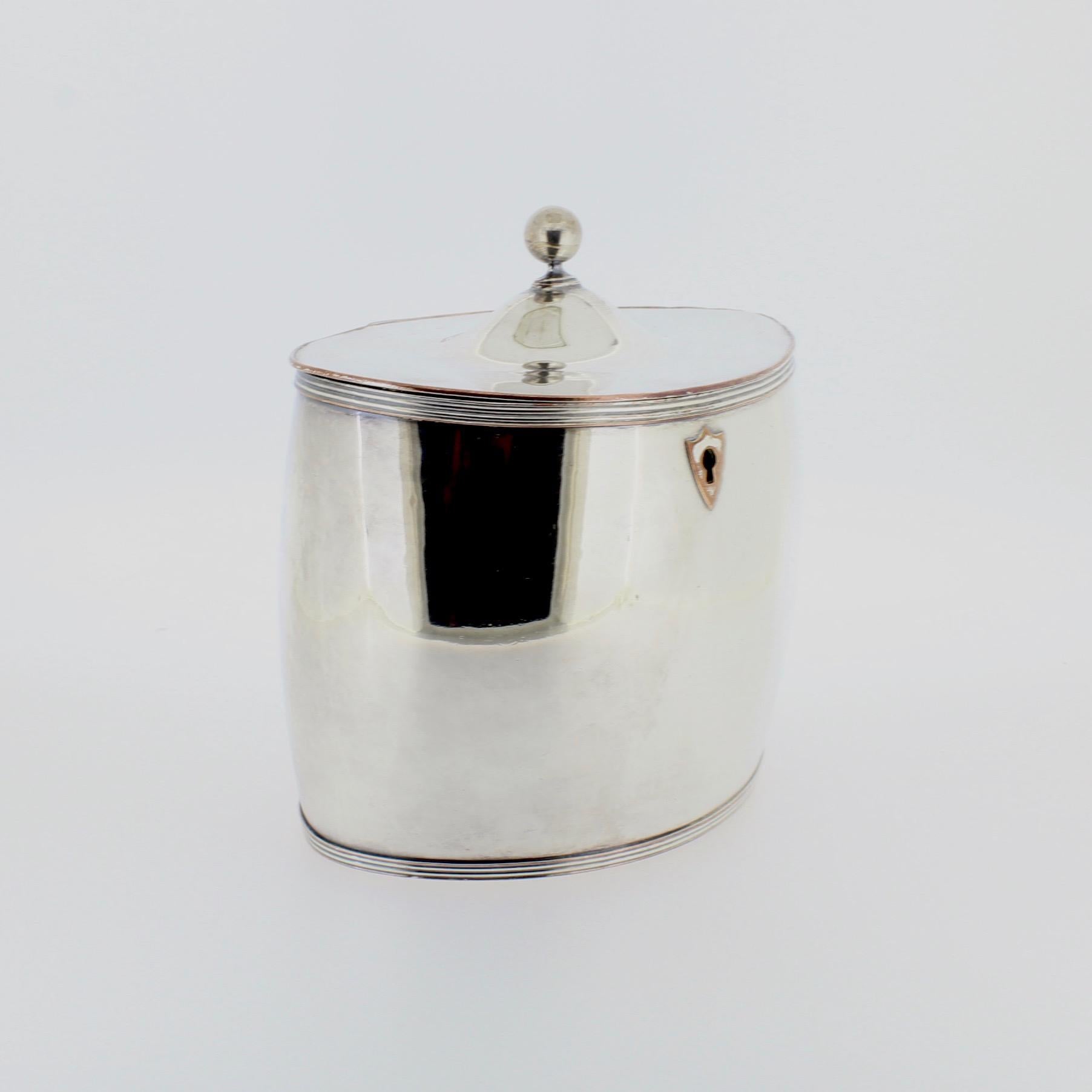 Women's or Men's Antique Georgian English Sheffield Silver Plate Tea Caddy For Sale