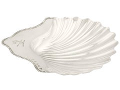 Antique Georgian English Sterling Silver Shell Butter Dish