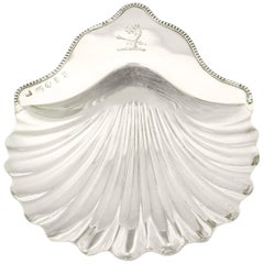 Antique Georgian English Sterling Silver Shell Butter Dish