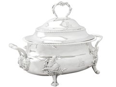 Soupière anglaise ancienne en argent sterling de l'époque géorgienne