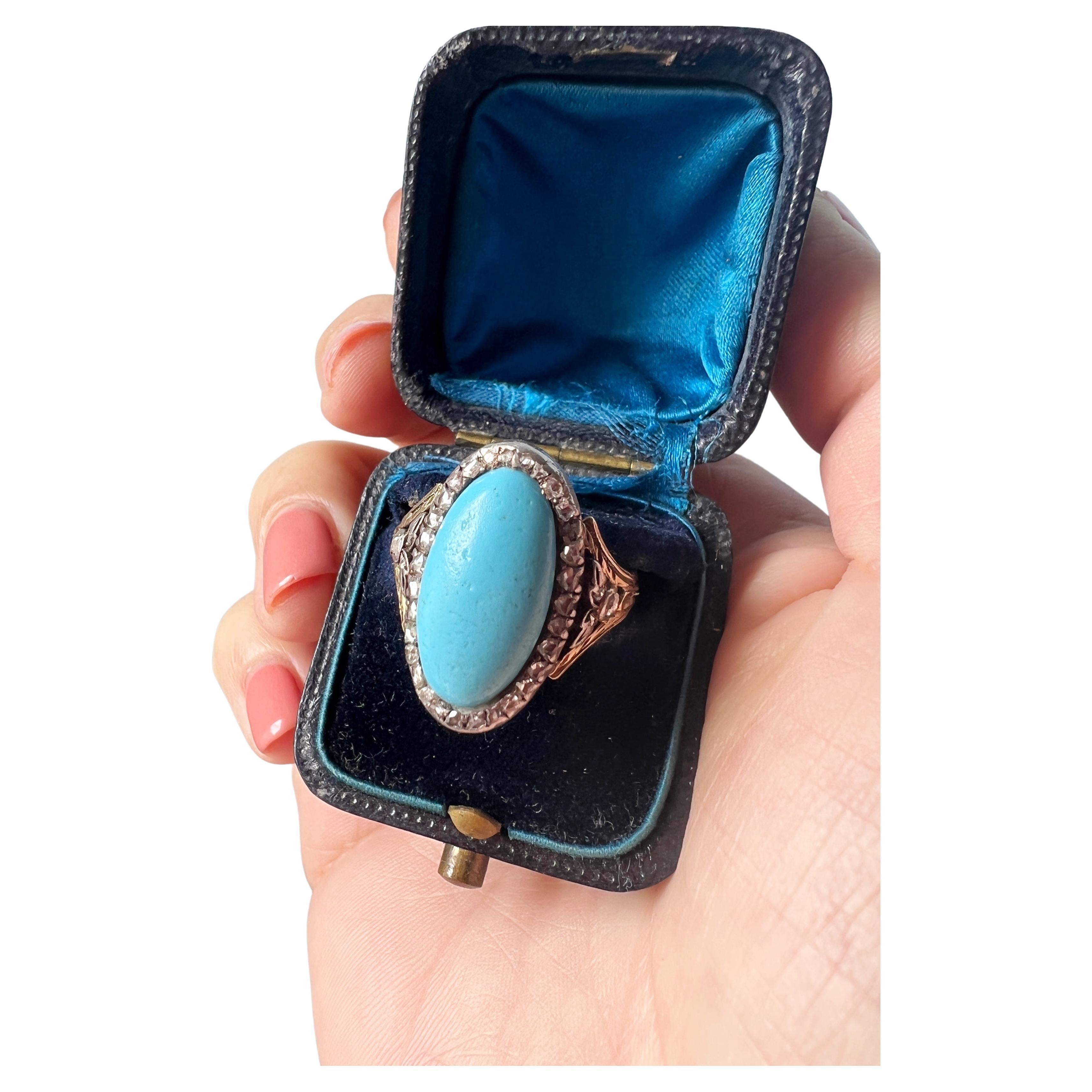 Antik georgianischen Ära 18K Gold Diamant Aussage Ring im Angebot
