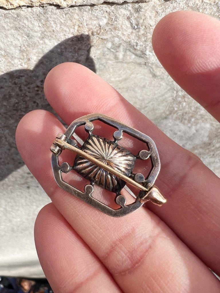 Antique Era 18k Gold Diamond Wedgwood Style Daisy Flower