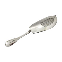 Antique Georgian Era English Sterling Silver Fish Server with Monogram #14159