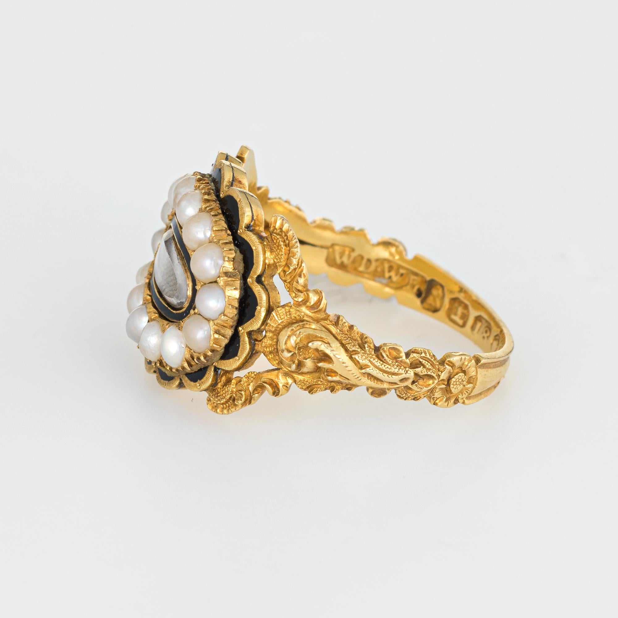Antiker antiker georgianischer Ring um 1825 18 Karat Gelbgold Gedenkring Haarschmuck (Georgian) im Angebot