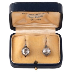 Antique Georgian Era Rose Cut Diamond Earrings 1790's
