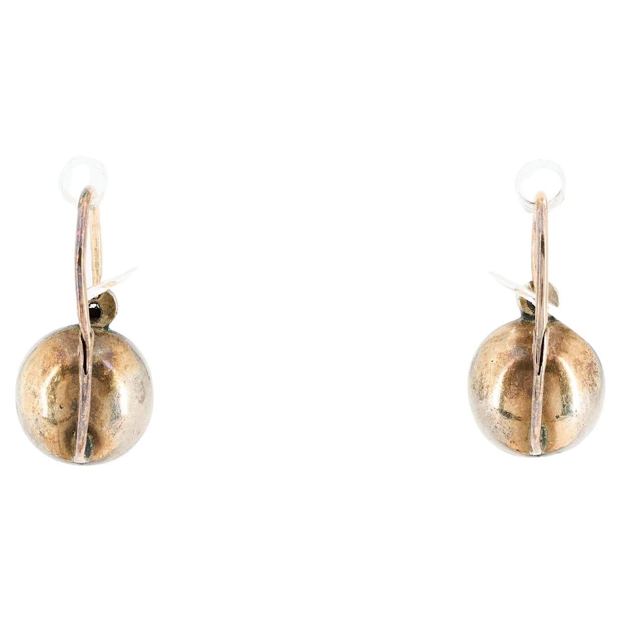 Women's or Men's Antique Georgian Era Rose Cut Diamond Earrings 1790's For Sale