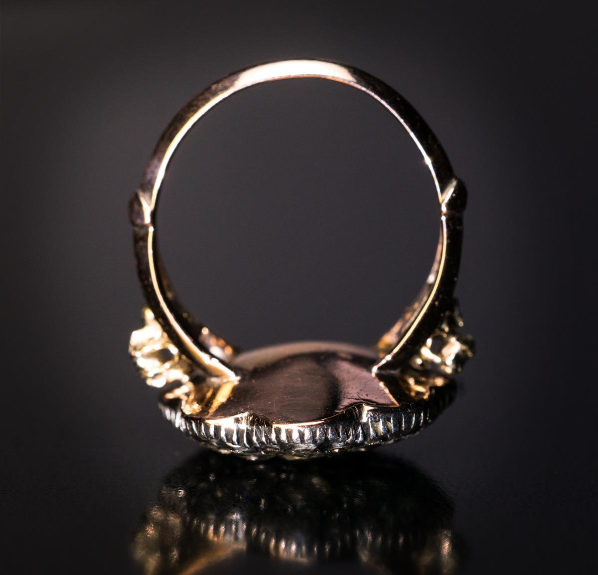Women's Antique Georgian Era Rose Cut Diamond Ring, circa 1780
