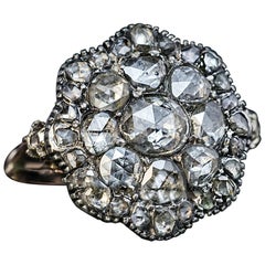 Antique Georgian Era Rose Cut Diamond Ring, circa 1780
