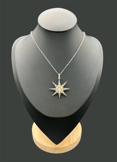 Antico ciondolo a stella in argento con diamante taglio rosa di epoca georgiana