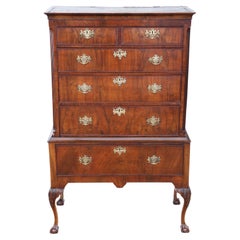 Antique Georgian Figured Walnut Chest of Drawers on Stand from the 18th Century
