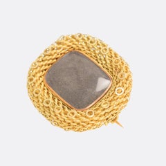 Antique Georgian Fine Gold Mesh Bracelet and Brooch Suite