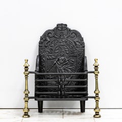 Antique Georgian Fire Basket with Brass Finials
