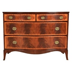 Antique Georgian Flame Mahogany Chest of Drawers by Luce Furniture, Circa 1920s