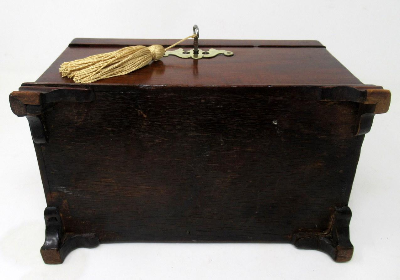 Antique Georgian Flame Mahogany English Double Tea Caddy Box Late 18th Century 3