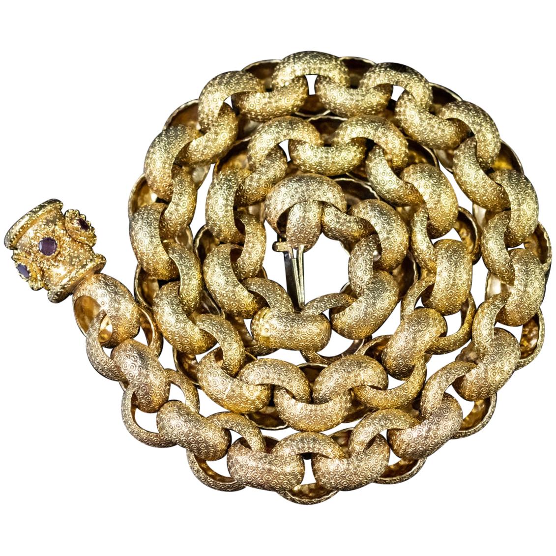 Antique Georgian Flat Cut Garnet Choker Necklace 18 Carat Gold, circa 1790