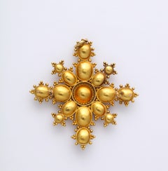 Antique Georgian Flat Cut Granulated Garnet Pendant