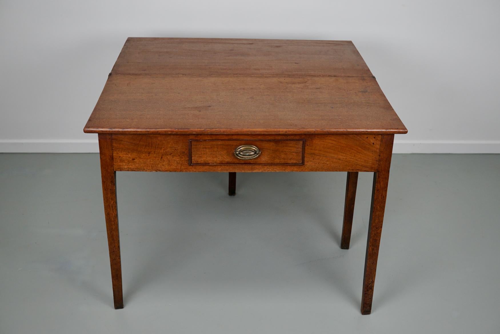 Antique Georgian Foldable Writing Side Table Desk Set with Chair For Sale 5