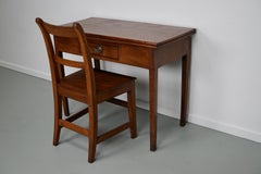 Antique Georgian Foldable Writing Side Table Desk Set with Chair